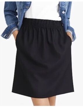 J. Crew Black Wool Blend Sidewalk Skirt size 6